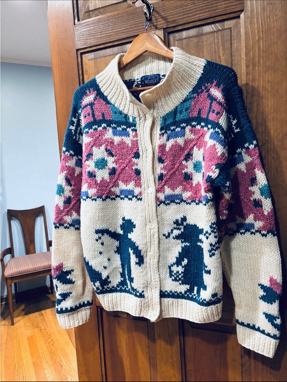 Vintage WOOLRICH 100% Pure Wool Cardigan Sweater
